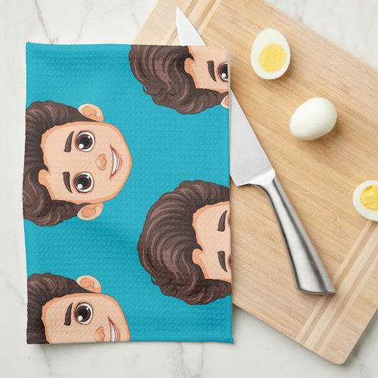 Individuelles Gesicht Backgeschenk Personalisierte Geschirrtuch (Viertel Falte)