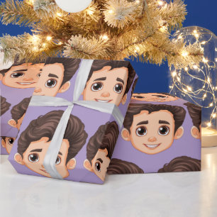 Individuelles Gesicht Personalisierter Geburtstag Geschenkpapier