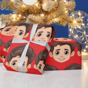 Individuelles Gesicht Personalisierter Geburtstag  Geschenkpapier