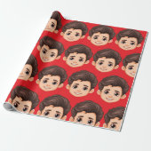 Individuelles Gesicht Personalisierter Geburtstag  Geschenkpapier (Ungerollt)