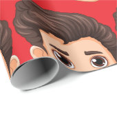 Individuelles Gesicht Personalisierter Geburtstag  Geschenkpapier (Rolleneckpunkt)