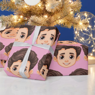 Individuelles Gesicht Personalisierter Geburtstag Geschenkpapier