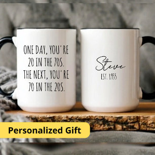 Individuelles glückliches 70. Geburtstagsgeschenk Tasse