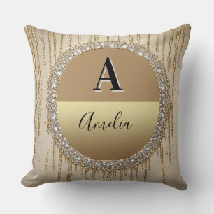 Individuelles Gold-Monogramm-Geschenk für Hochzeit Kissen