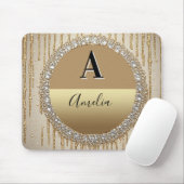 Individuelles Gold-Monogramm-Geschenk für Hochzeit Mousepad (Mit Mouse)