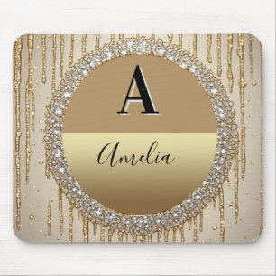 Individuelles Gold-Monogramm-Geschenk für Hochzeit Mousepad