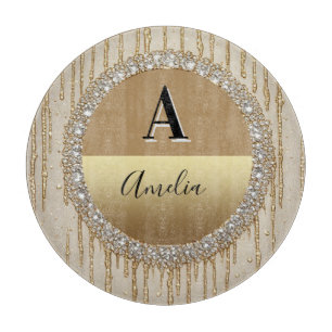 Individuelles Gold-Monogramm-Geschenk für Hochzeit Schneidebrett