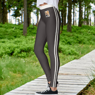 Individuelles Haustier-Foto Tiefes Charcoal Neutra Leggings