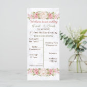 Individuelles Hochzeitsprogramm für elegante Rose- (Stehend Vorderseite)