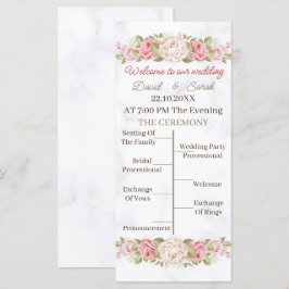 Individuelles Hochzeitsprogramm für elegante Rose-