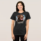 Individuelles Hundeporträt Tri-Blend Shirt (Vorderseite voll)