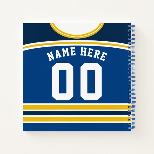 Individuelles Ice Hockey Jersey Template Notebook Notizbuch (Rückseite)