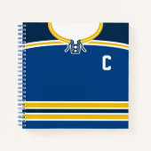 Individuelles Ice Hockey Jersey Template Notebook Notizbuch (Vorderseite)