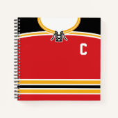 Individuelles Ice Hockey Jersey Template Notebook Notizbuch (Vorderseite)