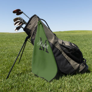 Individuelles, individuelles, monogramm-grünes Gol Golfhandtuch