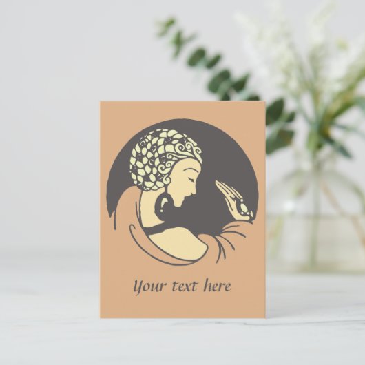 Individuelles Jugendstil-Design Postkarte (Stehend Vorderseite)