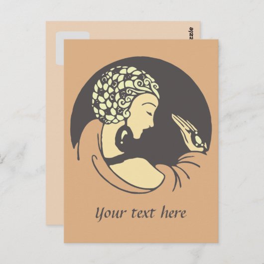 Individuelles Jugendstil-Design Postkarte (Vorne/Hinten)