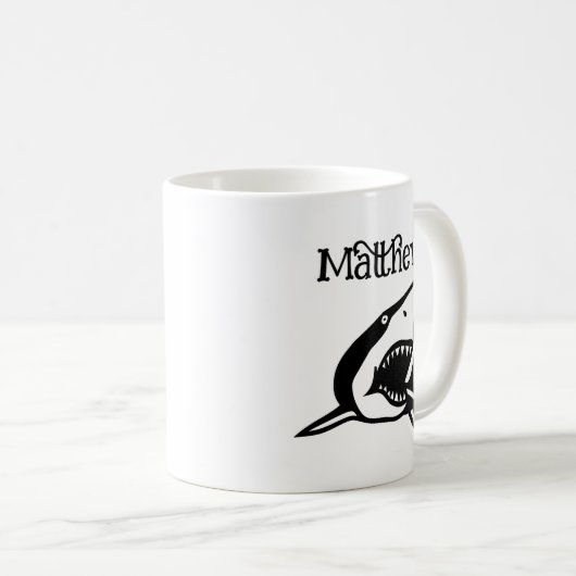 Individuelles Kaffeegenuss mit zeichnend Hai für d Kaffeetasse (VorderseiteRechts)