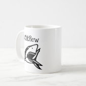 Individuelles Kaffeegenuss mit zeichnend Hai für d Kaffeetasse (Vorderseite Links)