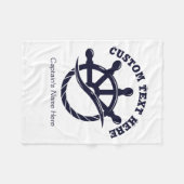 Individuelles Kapitänsboot Nautisches Geschenk Fleecedecke (Vorderseite (Horizontal))