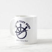 Individuelles Kapitänsboot Nautisches Geschenk Kaffeetasse (Vorderseite Links)