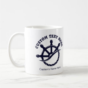 Individuelles Kapitänsboot Nautisches Geschenk Kaffeetasse