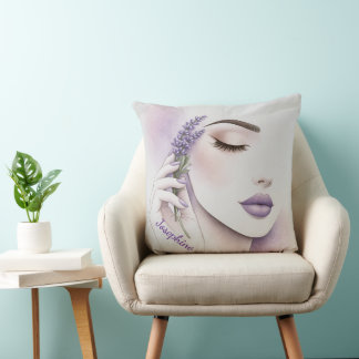 Individuelles Lavendel-Lila Frau Elegante Schönhei Kissen