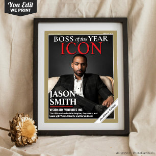 Individuelles Magazin-Cover, Geschenk für den Chef Poster