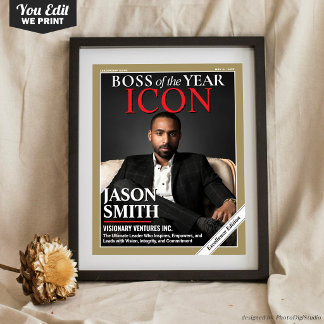 Individuelles Magazin-Cover, Geschenk für den Chef Poster