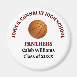 Individuelles Maroon High School Basketballteam Magnet