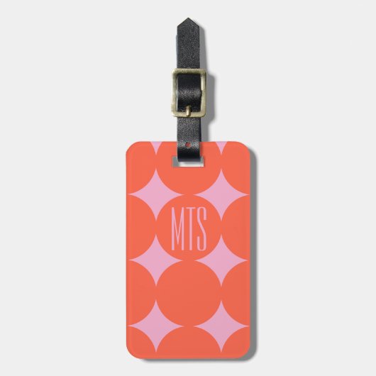 Individuelles modernes Monogramm-Punkt, Personalis Gepäckanhänger (Vorderseite vertikal)