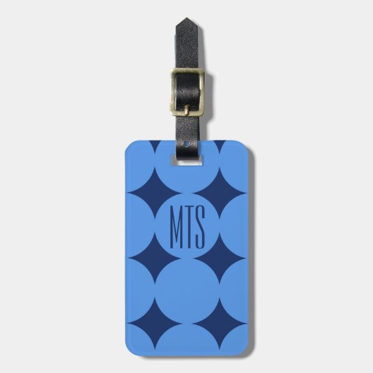 Individuelles modernes Monogramm-Punkt, personalis Gepäckanhänger (Vorderseite vertikal)