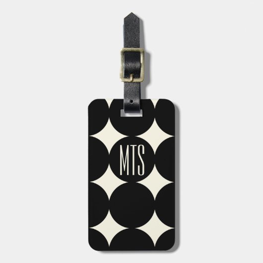 Individuelles modernes Monogramm-Punkt, Personalis Gepäckanhänger (Vorderseite vertikal)
