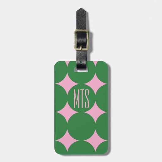 Individuelles modernes Monogramm-Punkt, Personalis Gepäckanhänger (Vorderseite vertikal)