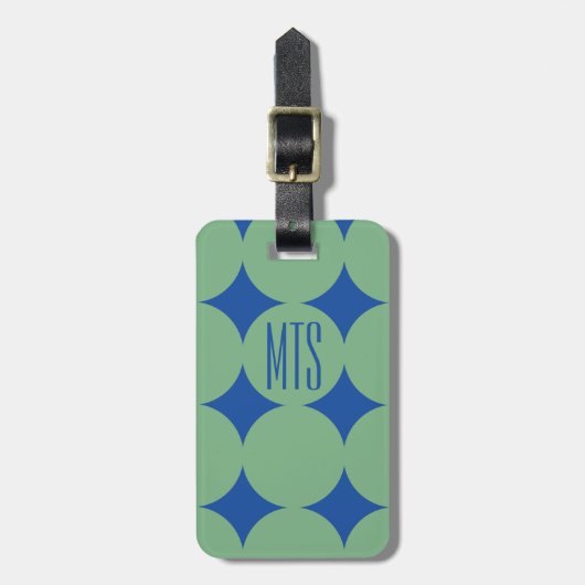 Individuelles modernes Monogramm-Punkt, Personalis Gepäckanhänger (Vorderseite vertikal)