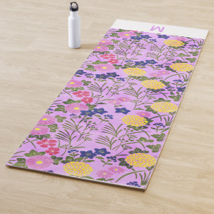 Individuelles Monogramm 50. Geburtstag floral tren Yogamatte