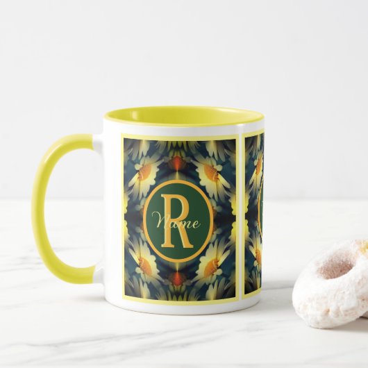 Individuelles Monogramm Anfangsbuchstabe Name Dais Tasse (Mit Donut)