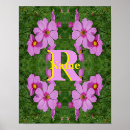 Individuelles Monogramm Anfangsbuchstabe Name Rosa Poster