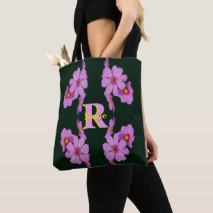Individuelles Monogramm Anfangsbuchstabe Name Rosa Tasche