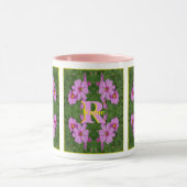 Individuelles Monogramm Anfangsbuchstabe Name Rosa Tasse (Zentrum)
