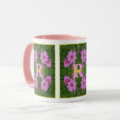 Individuelles Monogramm Anfangsbuchstabe Name Rosa Tasse (Vorderseite Links)