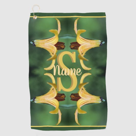 Individuelles Monogramm Anfangsbuchstabe Name Wild Golfhandtuch (Vorderseite)