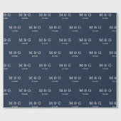 Individuelles Monogramm-Datums-Muster Modern Navy Geschenkpapier (Flach)