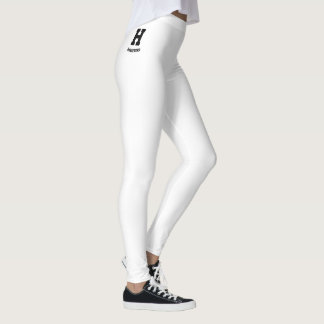 Individuelles Monogramm Elegantes Ferien-Weiß Leggings
