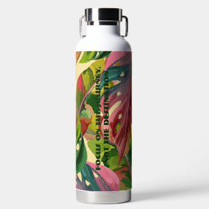 Individuelles Monogramm Farbige Blumen Leuchtendes Trinkflasche