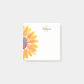 Individuelles Monogramm Floral Post-it Klebezettel (Vorderseite)