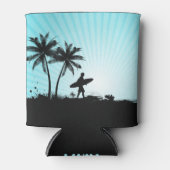 Individuelles Monogramm für Beach Surfer kann kühl Dosenkühler (Vorderseite)