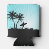Individuelles Monogramm für Beach Surfer kann kühl Dosenkühler (Rückseite)