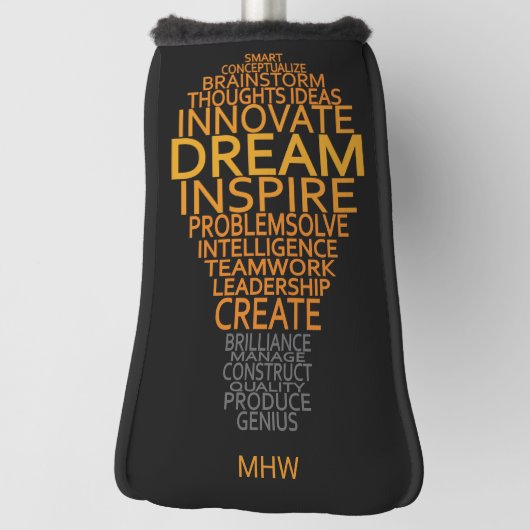 Individuelles Monogramm für Inspirationslampen Golf Headcover (Rotieren 90)