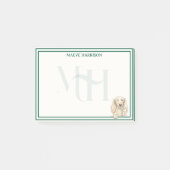 Individuelles Monogramm Handgezeichneter Dachshund Post-it Klebezettel (Vorderseite)